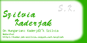 szilvia kaderjak business card